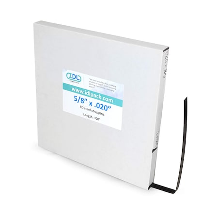 Idl Packaging 5/8" Steel Strapping, Mini Coil, 300 Ft., Black MAL58.300